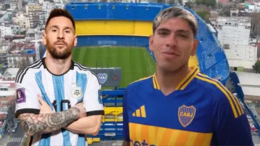 Lionel Messi y Carlos Palacios (Foto tomada de: TyC/Boca Juniors/CONMEBOL)