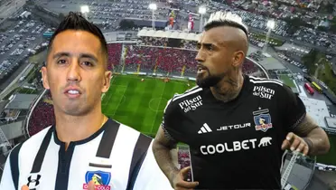 Lucas Barrios y Arturo Vidal (Foto tomada de: Top/Pauta/Colo Colo)