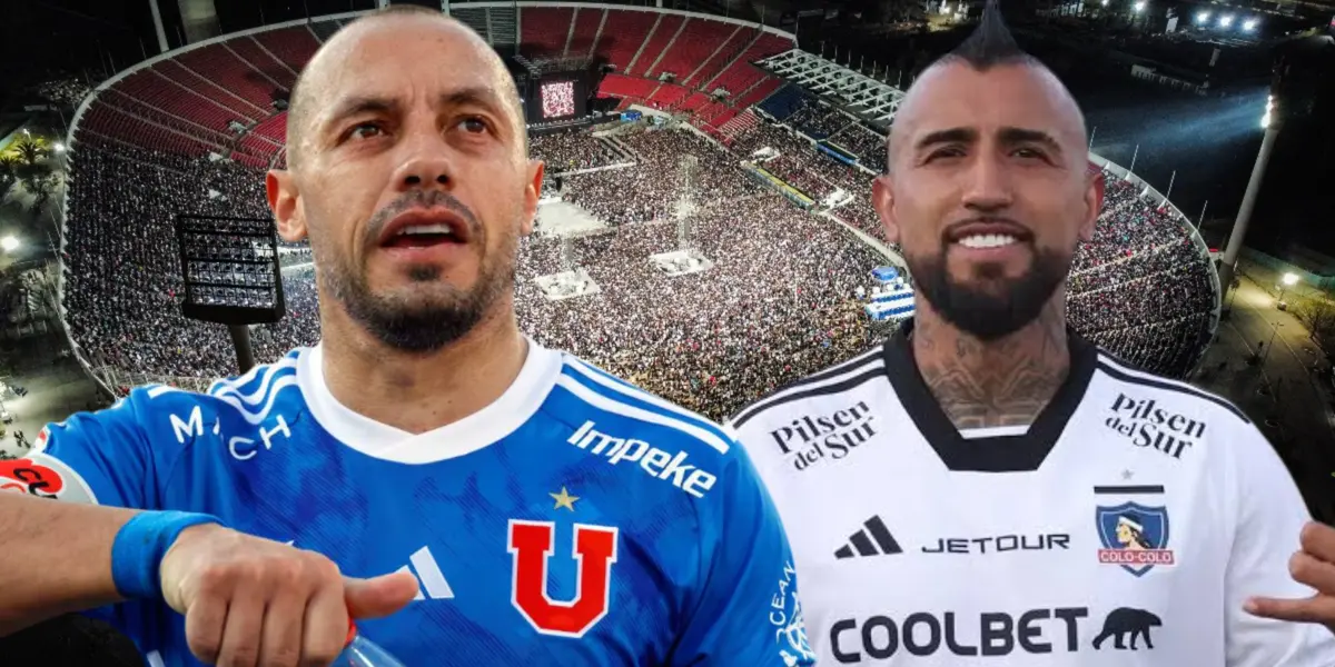 Marcelo Días y Arturo Vidal (Foto tomada de: Los 40/U de Chile/Colo Colo)