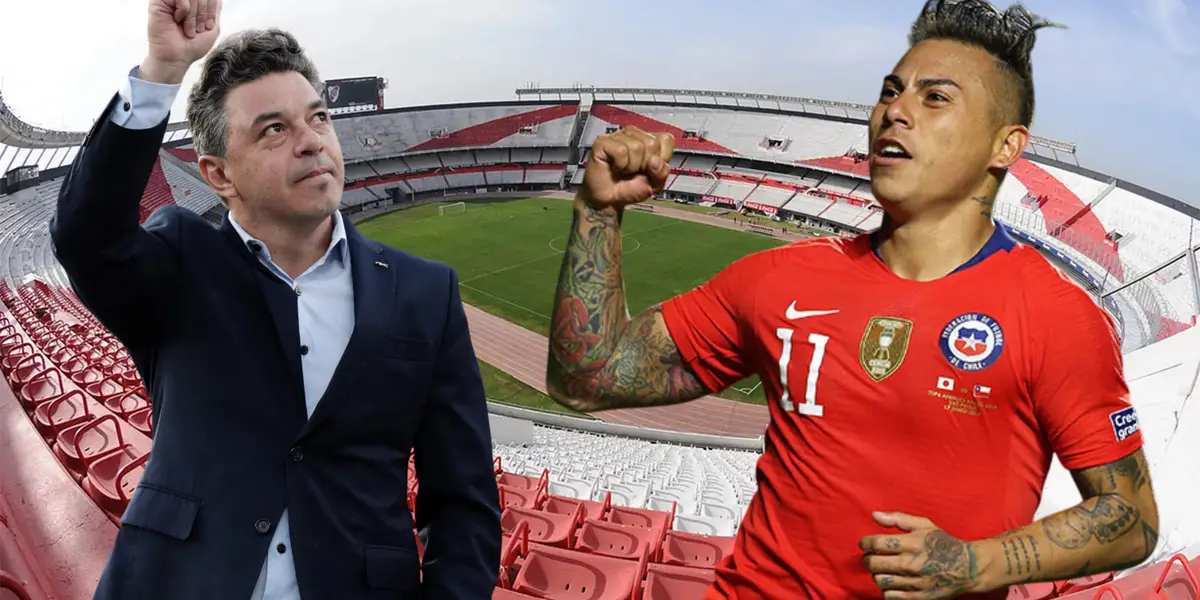 Marcelo Gallardo y Eduardo Vargas (Foto tomada de: Goal/Conmebol)