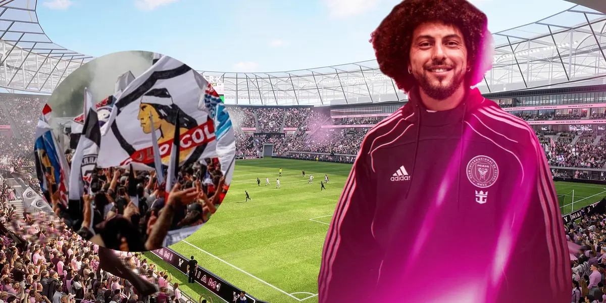 Maximiliano Falcón e hinchas de Colo Colo (Foto tomada de: MLS/Inter Miami/Periscopio)