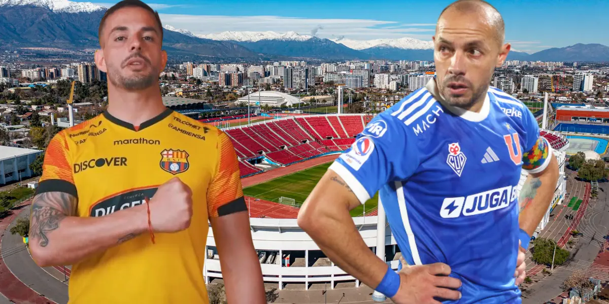 Octavio Rivero y Marcelo Díaz (Foto tomada de: La Tercera/U de Chile/Barcelona SC)