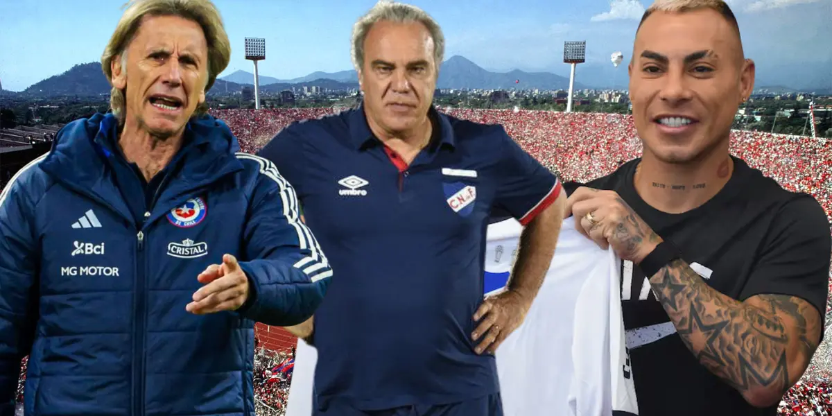 Ricardo Gareca, Martín Lasarte y Eduardo Vargas (Foto tomada de: Wikipedia/Nacional/Andina)