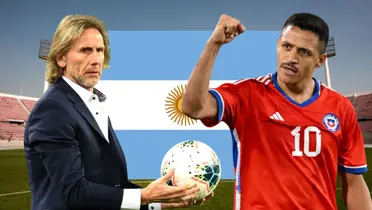 Ricardo Gareca y Alexis Sánchez (Foto tomada de: Monumentos/La Roja/Infobae/Wikipedia)