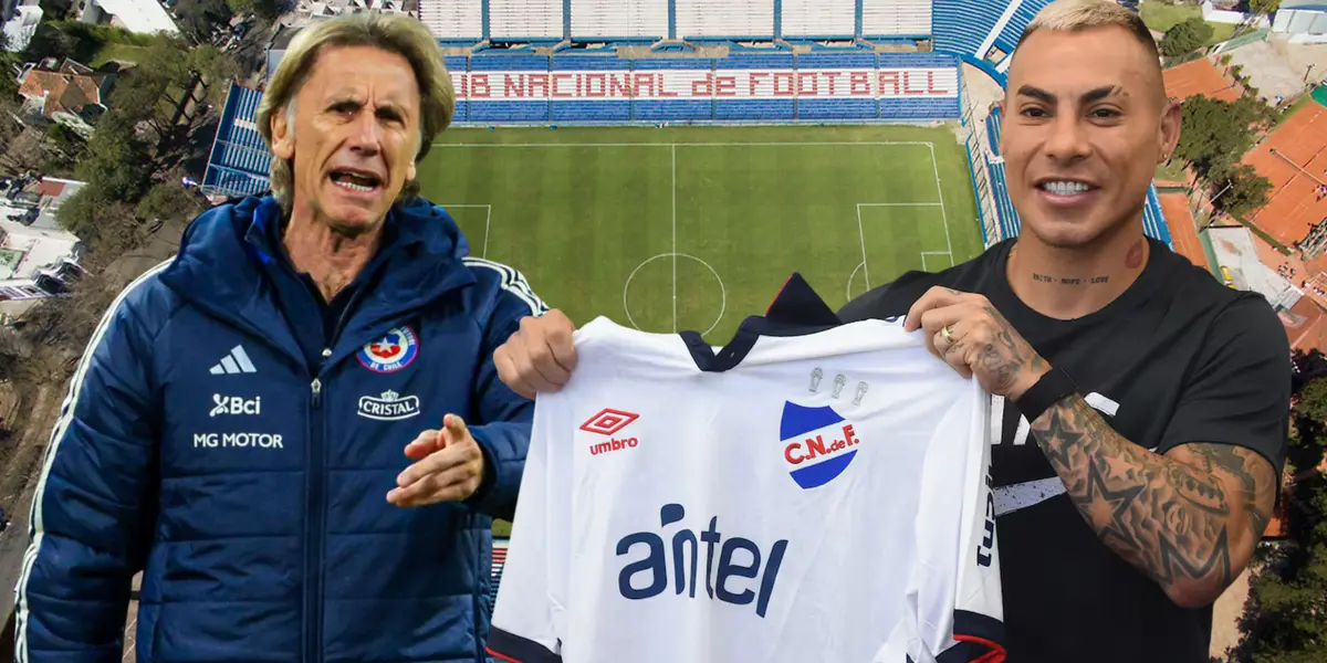 Ricardo Gareca y Eduardo Vargas (Foto tomada de: Uruguay/Nacional/La Roja)