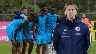 Ricardo Gareca y jugadores de Ecuador (Foto tomada de: La Roja/La Tri)