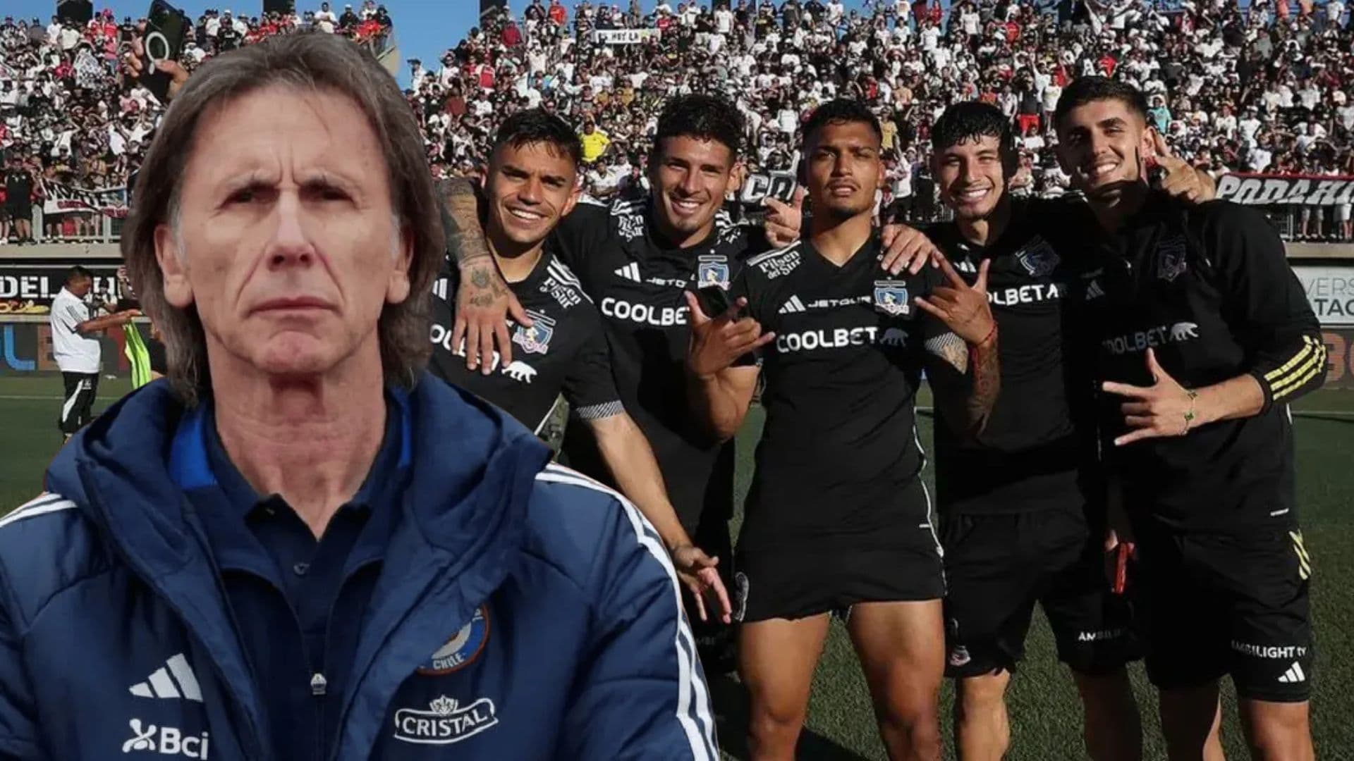 Ricardo Gareca y jugadores de La Roja (Foto tomada de: Colo-Colo/La Roja)