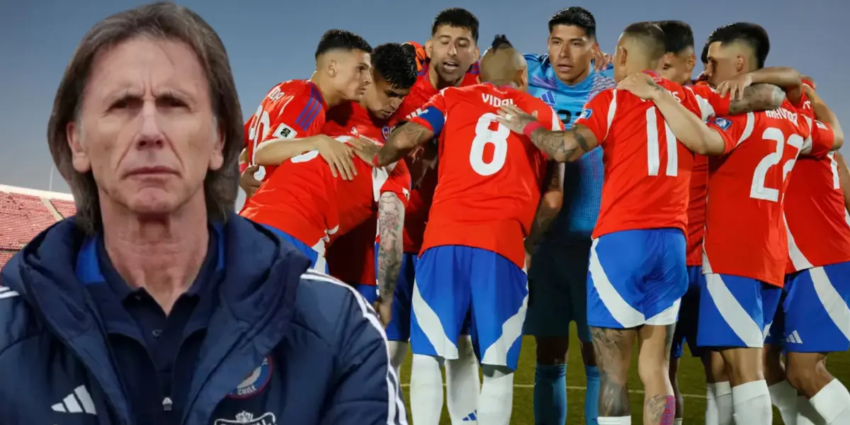 Ricardo Gareca y jugadores de La Roja (Foto tomada de: Monumentos/La Roja/Récord)