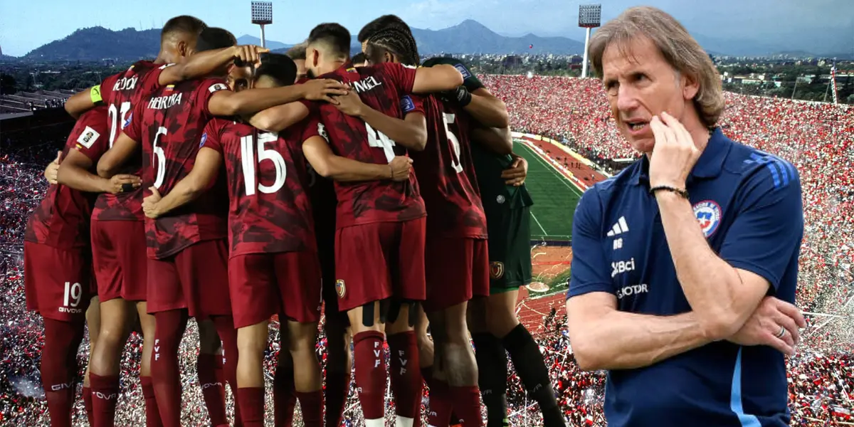 Ricardo Gareca y jugadores de Venezuela (Foto tomada de: Wikipedia/Mundo/Chile)