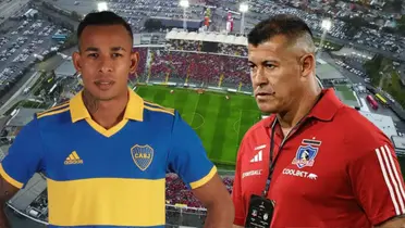 Sebastián Villa y Jorge Almirón (Foto tomada de: TOP/A24/Colo Colo)